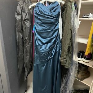 David’s Bridal Satin Bridesmaid Gown